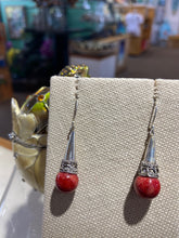 Load image into Gallery viewer, Red Coral Earrings