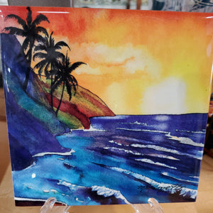 Hawaii Tiles 6" Na Pali Sunset