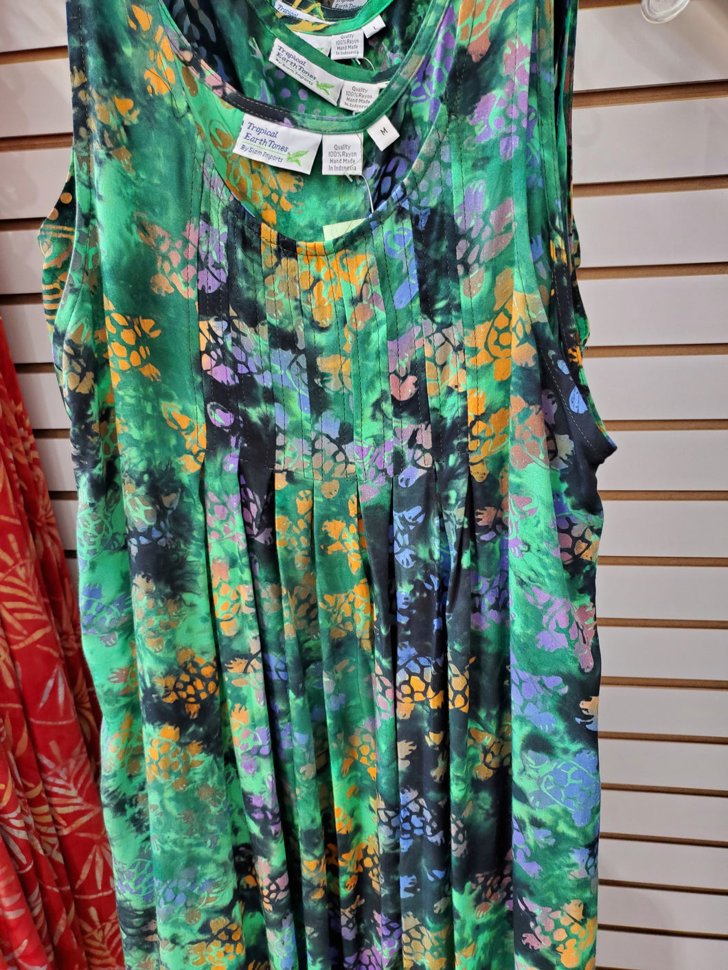 BATIK DRESS LPL-TEAL TURTLE