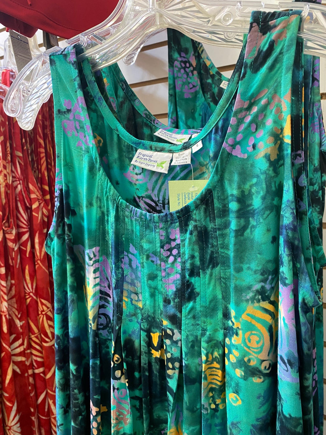 BATIK DRESS- LPL-TEAL FISH