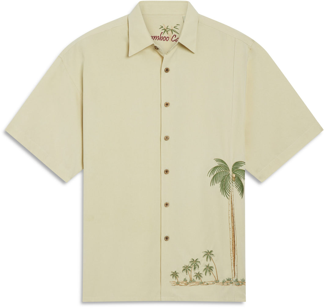 Embroidered Aloha Shirt Coconut Cream