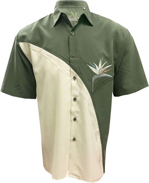 Embroidered Aloha Shirt Bird of Paradise