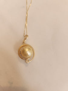 AG 10.5mm South Seas Golden Faceted Pearl 14K, Dia