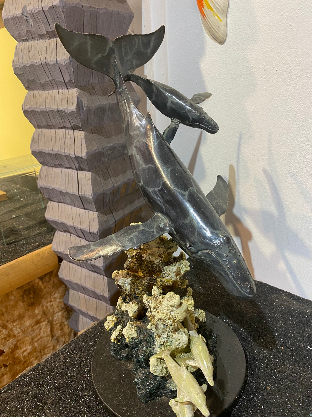 A Whale and Dolphin Sculpture
