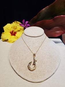Hawaiian Hook 14K solid gold fine details