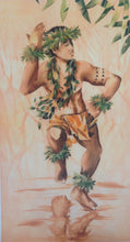 Load image into Gallery viewer, Hawaiian Framed Dancers Print From Original Silk

