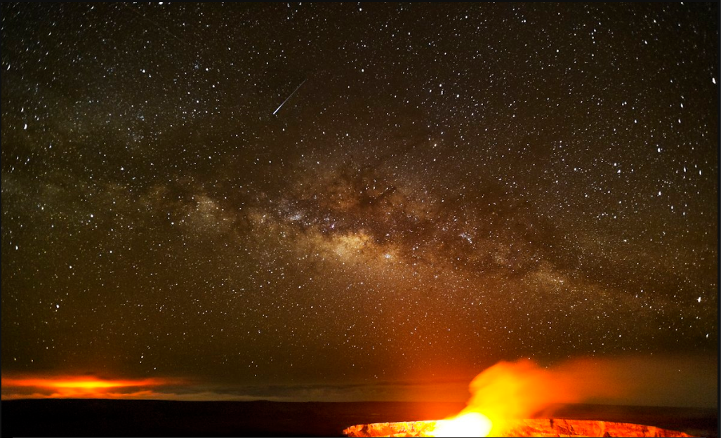 Hawaiian Volcano Photo with Shooting Star!