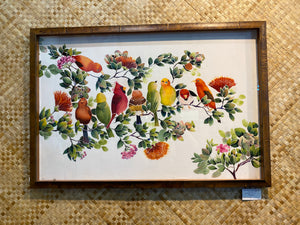 Hand Painted Hawaiian Silk Painting Birds