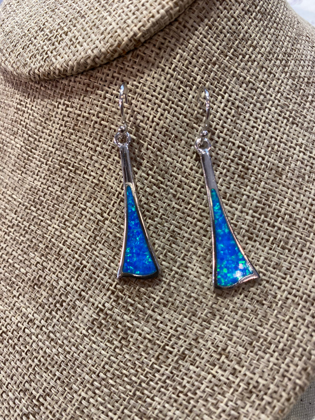 Opalescent Blue Tower Earrings