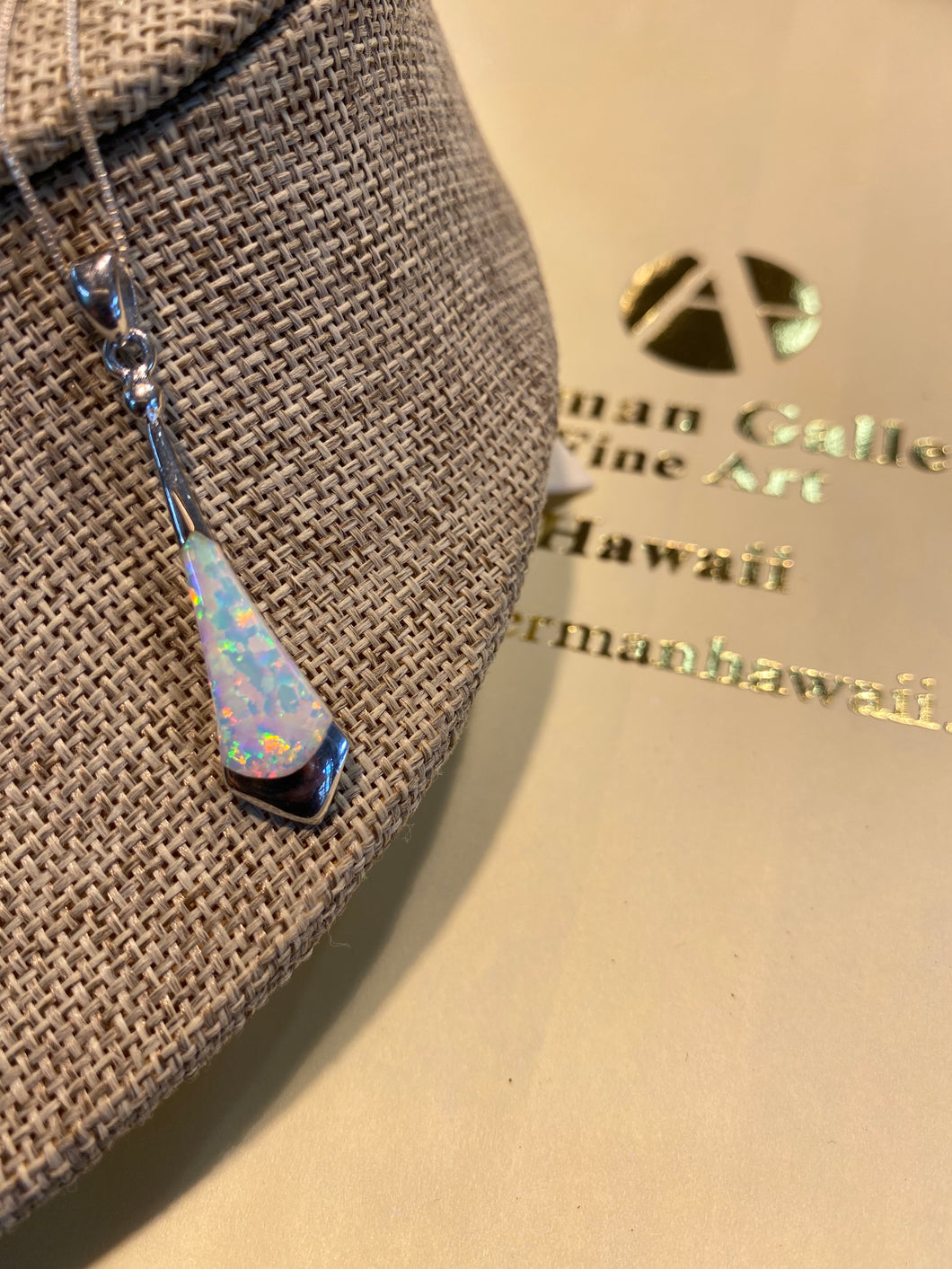 Opalescent Silver Tip Pendant