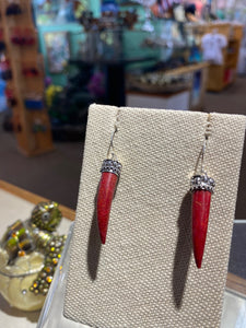 Red Coral Earrings