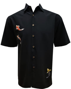Embroidered Aloha Shirts Koi