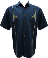 Load image into Gallery viewer, Embroidered Aloha Shirts Blue Bamboo
