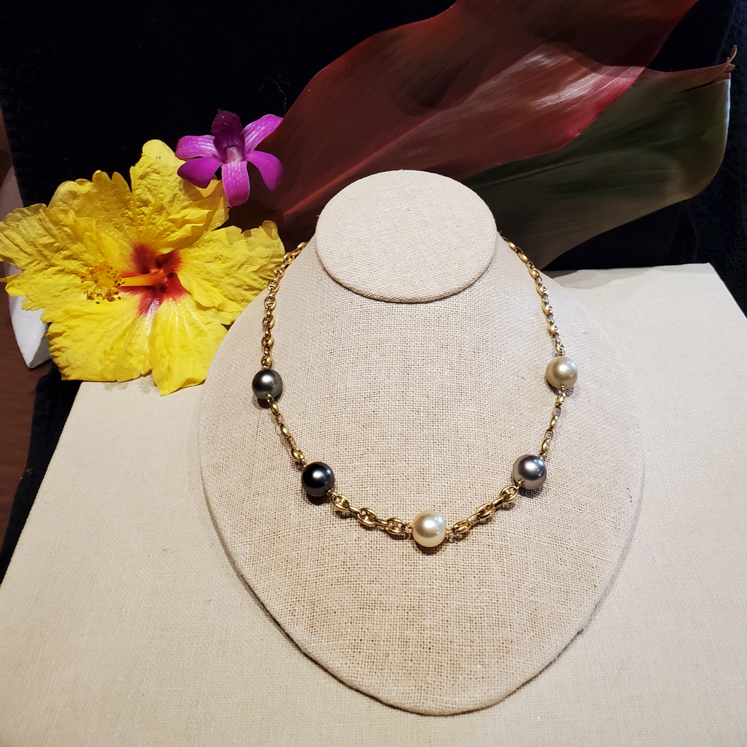 Tahitian Pearls and 14K Exquisite Necklace